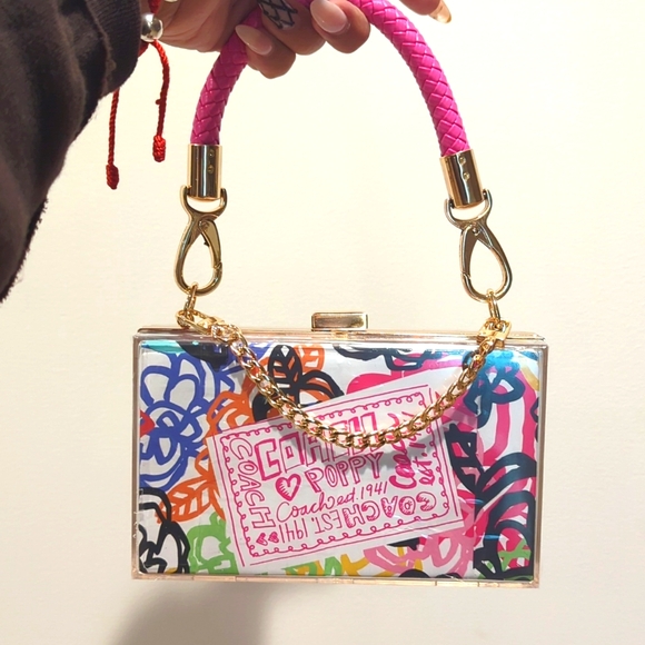 Coach Paper Shopping Bag Upcycled Novelty Box Clutch - Picture 1 of 6